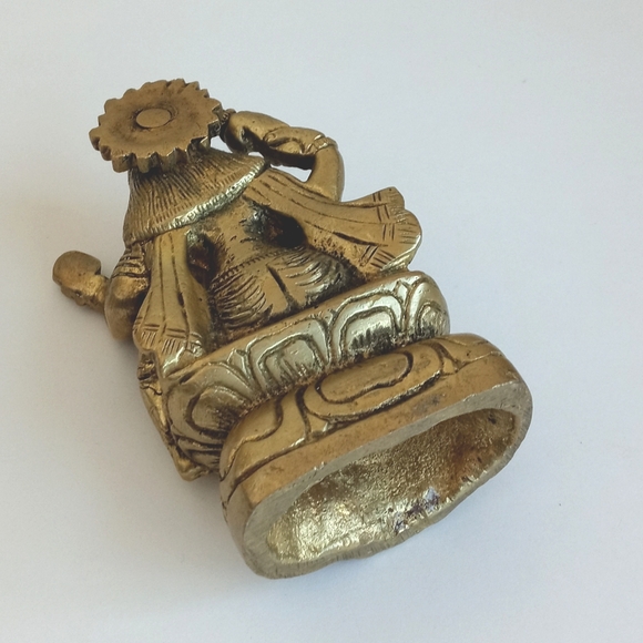 Antique Vintage Brass Hindu Goddess Saraswati Sculpture / 4” Figurine - Picture 4 of 15